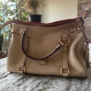 Dooney & Bourke Tan Gold Satchel Timeless Charm